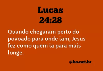 Lucas 24:28 NTLH