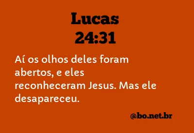 Lucas 24:31 NTLH
