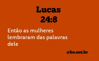 Lucas 24:8 NTLH