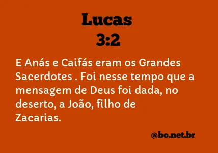 Lucas 3:2 NTLH