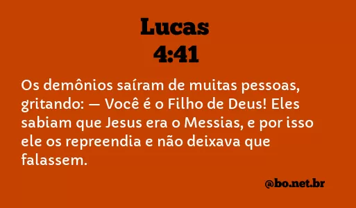 Lucas 4:41 NTLH