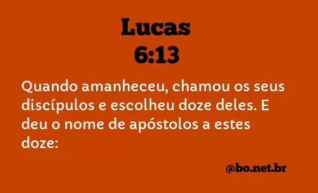 Lucas 6:13 NTLH