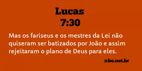 Lucas 7:30 NTLH