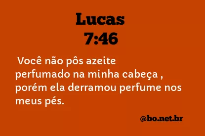 Lucas 7:46 NTLH