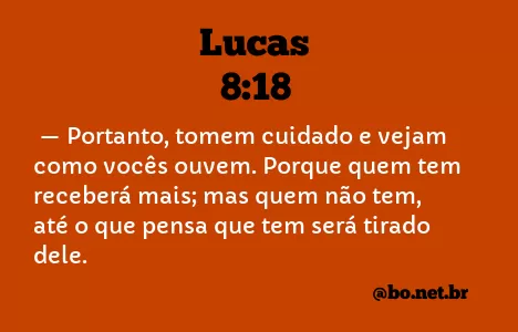 Lucas 8:18 NTLH