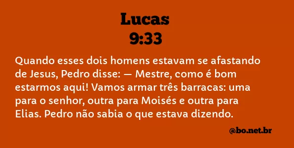 Lucas 9:33 NTLH