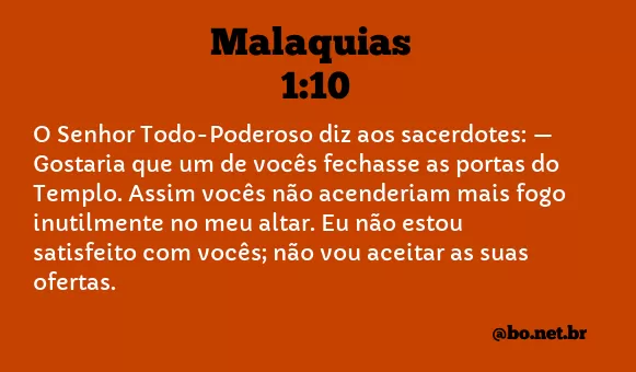 Malaquias 1:10 NTLH