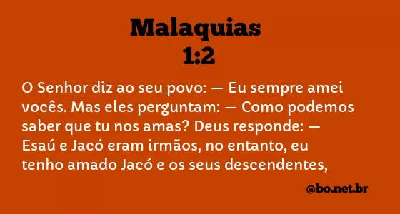 Malaquias 1:2 NTLH