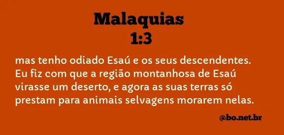 Malaquias 1:3 NTLH