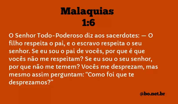 Malaquias 1:6 NTLH