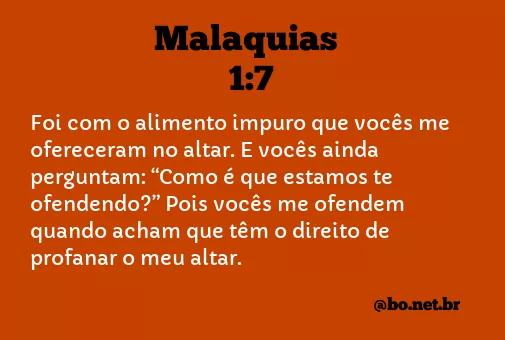 Malaquias 1:7 NTLH