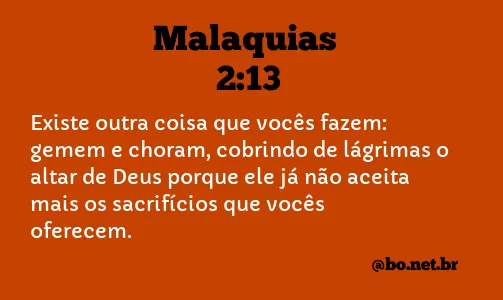 Malaquias 2:13 NTLH