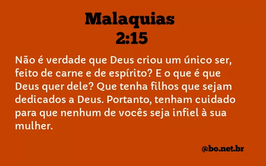 Malaquias 2:15 NTLH