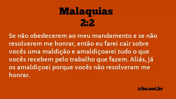 Malaquias 2:2 NTLH