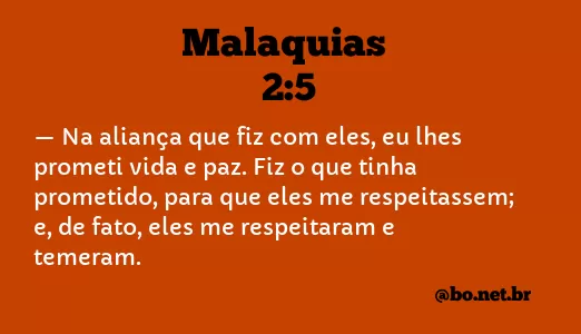 Malaquias 2:5 NTLH