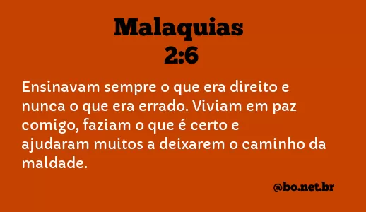 Malaquias 2:6 NTLH