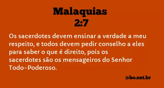 Malaquias 2:7 NTLH