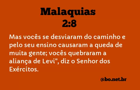 MALAQUIAS 2:8 NVI NOVA VERSÃO INTERNACIONAL