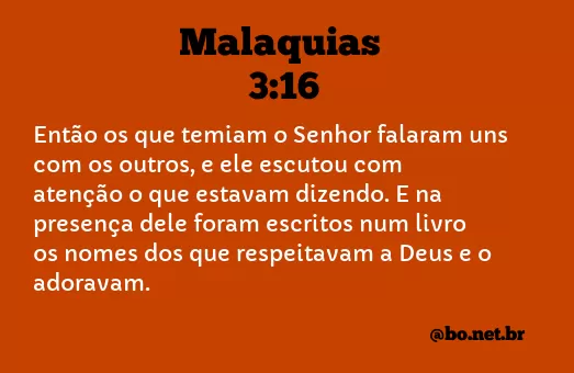 Malaquias 3:16 NTLH
