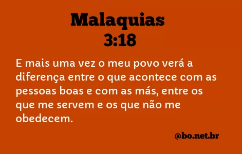 Malaquias 3:18 NTLH