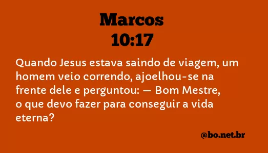 Marcos 10:17 NTLH