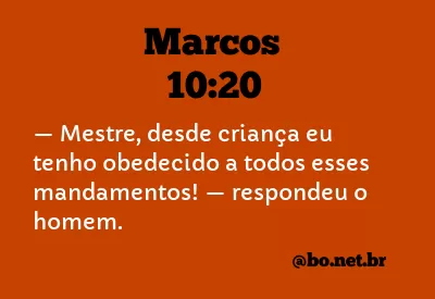 Marcos 10:20 NTLH