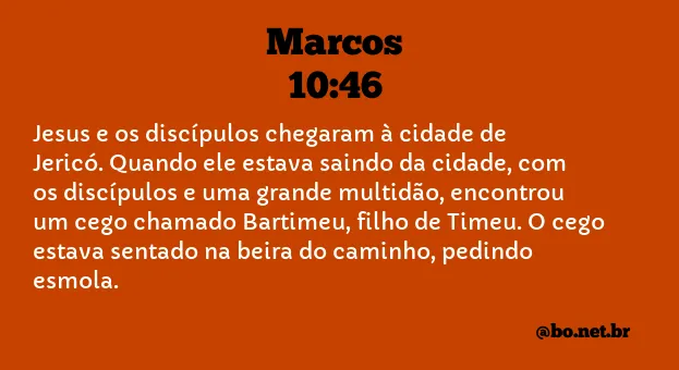 Marcos 10:46 NTLH