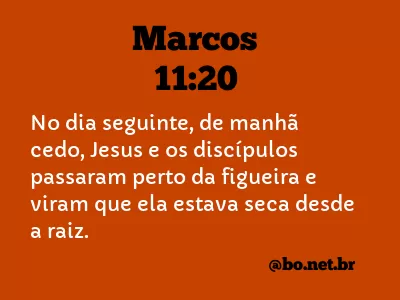 Marcos 11:20 NTLH