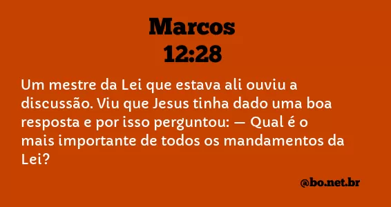 Marcos 12:28 NTLH