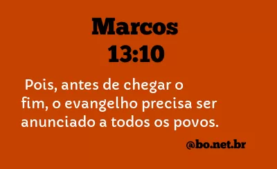 Marcos 13:10 NTLH