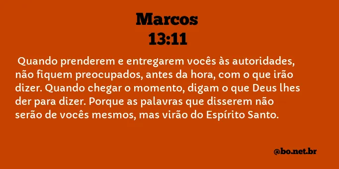 Marcos 13:11 NTLH