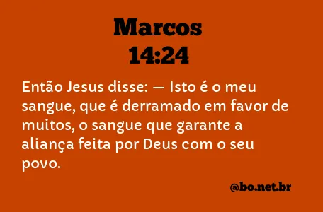 Marcos 14:24 NTLH