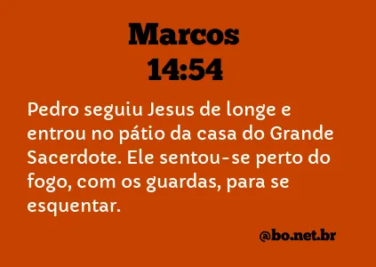 Marcos 14:54 NTLH