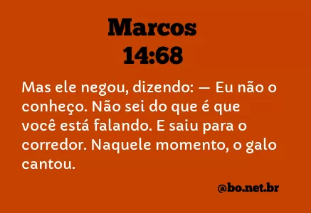 Marcos 14:68 NTLH