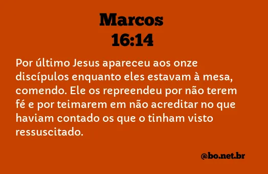 Marcos 16:14 NTLH