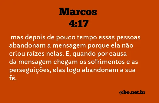 Marcos 4:17 NTLH