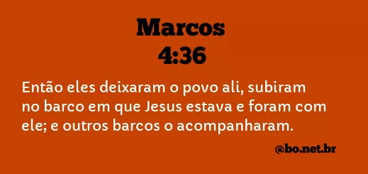 Marcos 4:36 NTLH