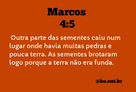 Marcos 4:5 NTLH