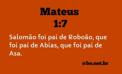 Mateus 1:7 NTLH