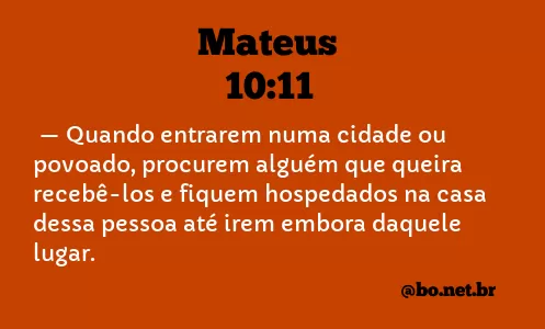 Mateus 10:11 NTLH