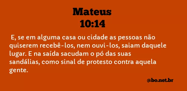 Mateus 10:14 NTLH
