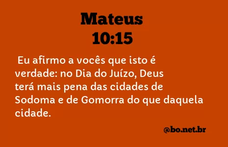 Mateus 10:15 NTLH