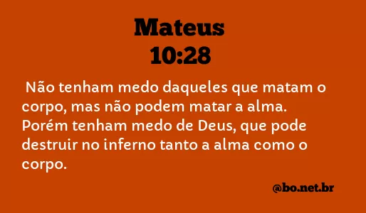 Mateus 10:28 NTLH