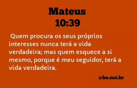 Mateus 10:39 NTLH