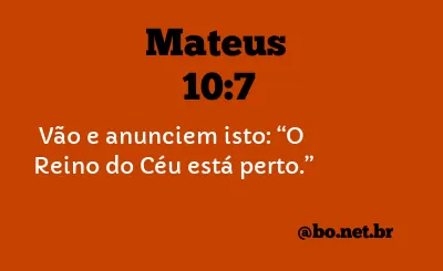 Mateus 10:7 NTLH