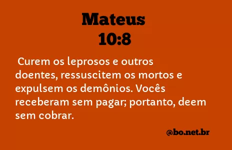 Mateus 10:8 NTLH