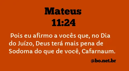 Mateus 11:24 NTLH