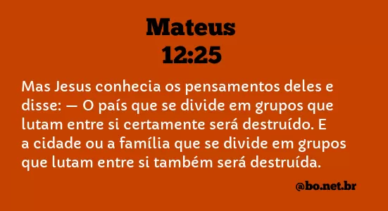 Mateus 12:25 NTLH