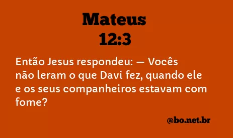 Mateus 12:3 NTLH