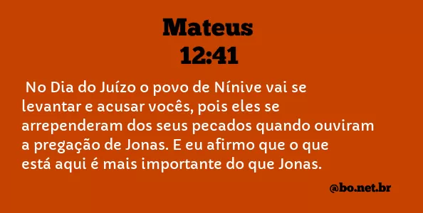 Mateus 12:41 NTLH